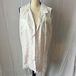 Saks Fifth Avenue White Linen Button Up Dress
